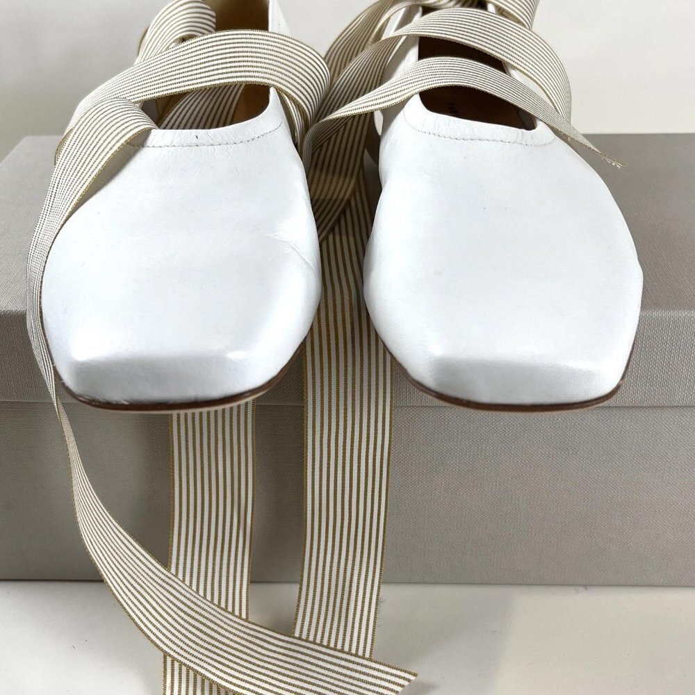 FABIO RUSCONI KIDSKIN LEATHER BALLET FLATS 6.5 - Picture 2 of 8